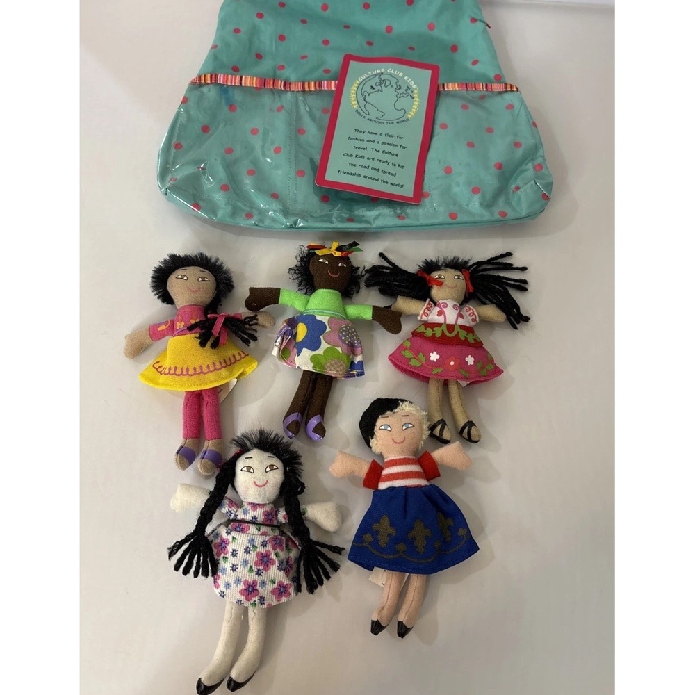 Culture Club Kids 5 Soft‎ Dolls Carrying Case International Spain France Swahili